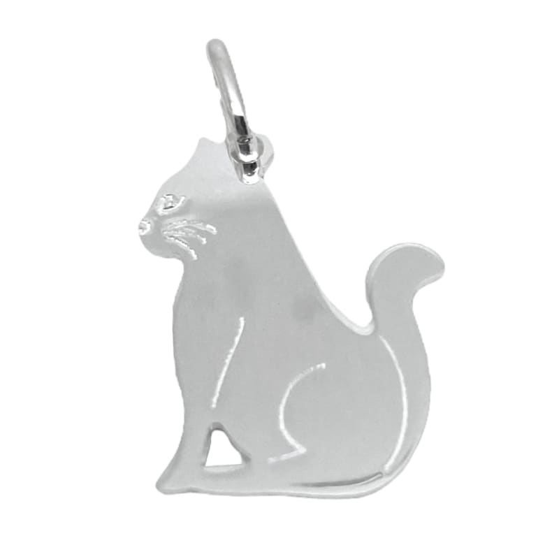 Dije plano gato Plata Italiana 925 - Metalli - Default Title - Perfumisimo